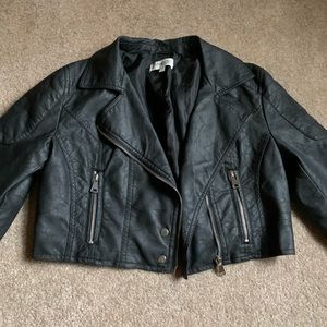 Charlotte Russe cropped faux leather jacket